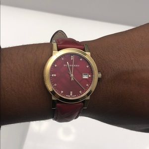 Burberry watch (red and gold)